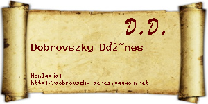 Dobrovszky Dénes névjegykártya