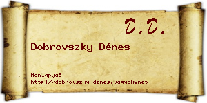Dobrovszky Dénes névjegykártya