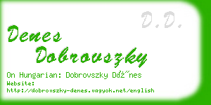 denes dobrovszky business card